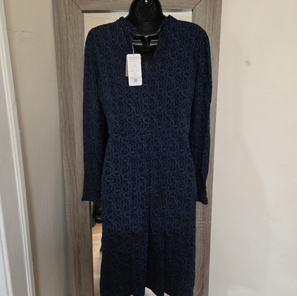 🧡Boden Navy Blue Floral Patterned Dress☆ - Picture 4 of 4